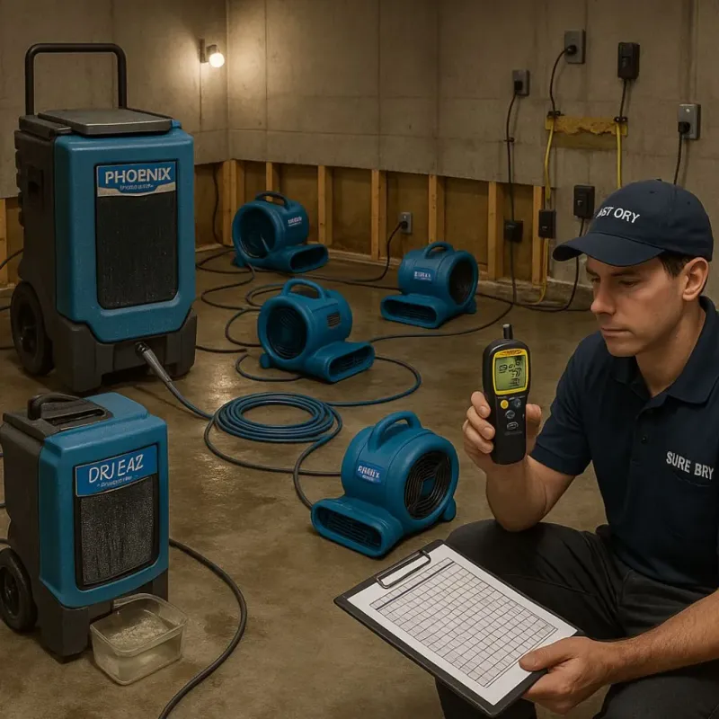 Structural Drying and Dehumidification process in Santa Teresa, NM